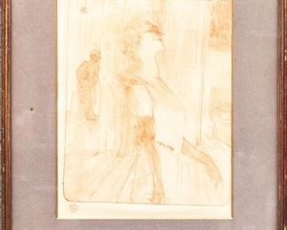 Toulouse Lautrec (French, 1864–1901) Yvette Guilbert - Sur La Scene