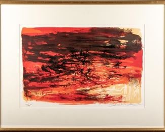 Zao Wou-Ki (Chinese/French, 1920-2013), Original Lithograph, "LXIV," C. 1965,