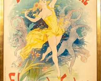 Jules Cheret (French, 1836-1932) "Folies Bergere Fleur De Lotus" 1893 Poster
