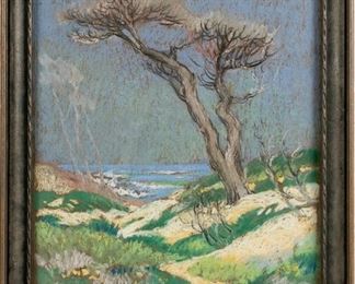 Pedro Joseph Lemos (American, CA, NV, 1882-1954) Pastel On Paper, Landscape On