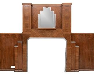 Art Deco French Walnut Fireplace And Niche