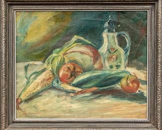 Charles H. Camoin (French, 1879-1965) 20th C. Oil On Canvas, Still Life With