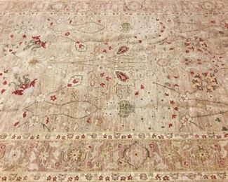Hand Knotted Wool Indian Carpet, 113” X 72”