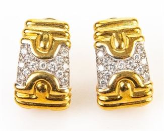 Classic Pair Of 14K And Diamond Earrings