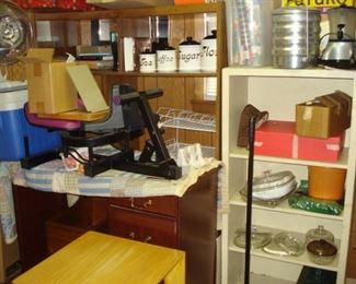 Exercise equipment and mahogany desk