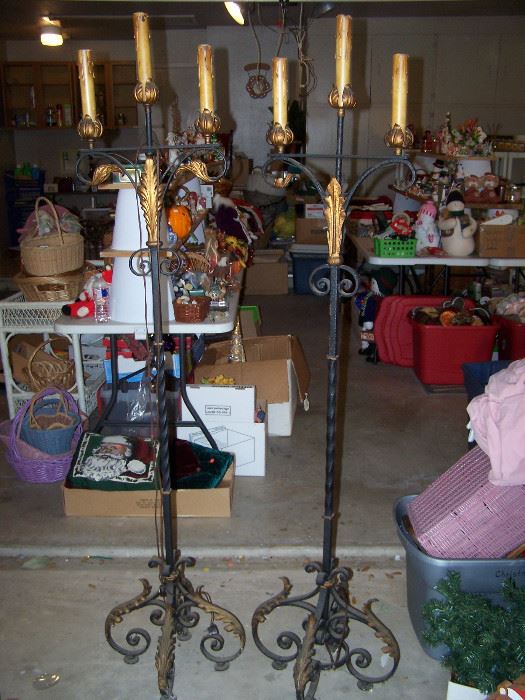 tall wrought iron candelabras