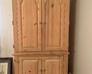 Great storage in the Pine entertainment cabinet