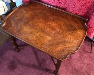 Handsome burled occasional table