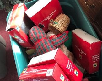 Still Bins of Christmas items.