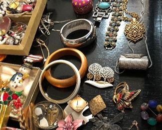 Costume jewelry, some signed, a bit of sterling too.