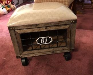 Industrial style bench with drawer