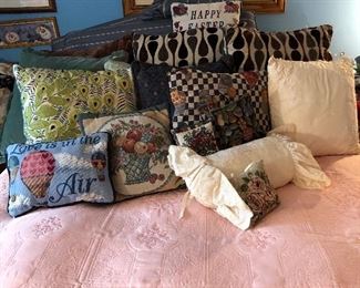 Just a few of dozens of throw pillows