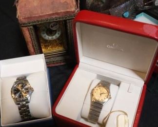 omega watch with 18k gold bezel