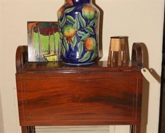 Gorgeous English inlaid drop leaf table