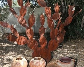 Giant iron cactus outdoor decor