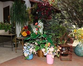 Silk and large decorative flowers