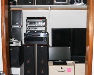 Klipsch speakers, Bose radios, Bose surround sound, tvs