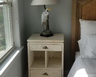 Stanley nightstand; set of two bird lamps