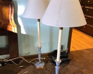 Pair of Herend style Lamps