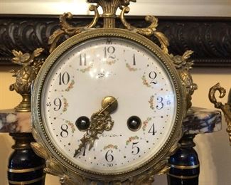 Antique French Mantle Clock Garniture set