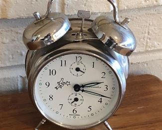 Sternreiter Double Bell Nickle finish alarm clock Made in Serbia