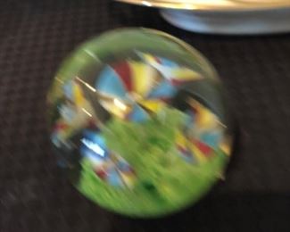 Signed Paperweight collection Millefoire Flowers raised