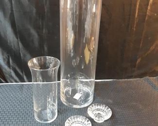 Glass modern vases and candle stick holders