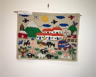 Vintage Colombian Handmade Folklore Picture