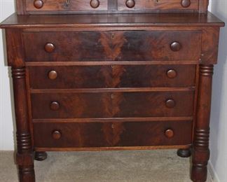 Antique empire crouch mahogany Gentlemen’s Chest 43” W x 22” D x 44 1/2” H