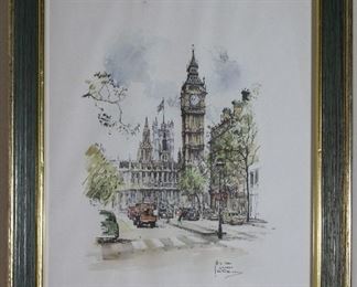 Big Ben Print by Jan Korthals 1965 printed by Donald Art Company 