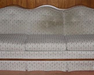 Wood Frame 3-Cushion Tulip Print upholstered sofa