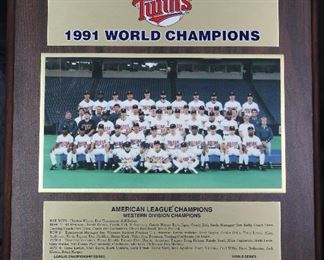 Minnesota Twins 1991 World Champions Wall Plaque (13” x 16”)