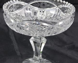 American brilliant cut crystal Pedestal Compote 5 1/2” H x 6” diameter