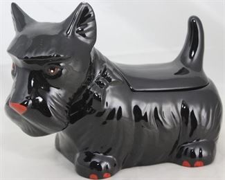 Vintage Ceramic Black Scottie Cookie Jar