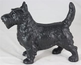 Vintage Black Cast Iron Scottie Dog (8”H x 19”)