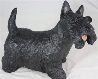 Cast Resin Black Scottie Dog (11”H x 12.5”L)