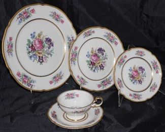 Castleton USA “Castleton Rose” 1950-1972; 8 dinner plates, 7 salad plates, 6 B&B plates 7 cups and saucers