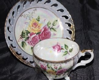 Lusterware Japan footed cup and saucer 