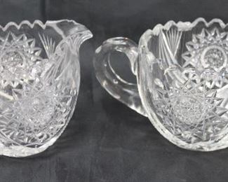 American brilliant cut crystal sugar and creamer