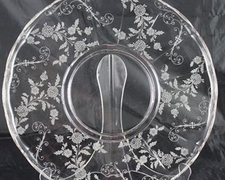Cambridge “Elaine” rolled edge 14” torte plate (elegant glass of the depression era 1933-1954)