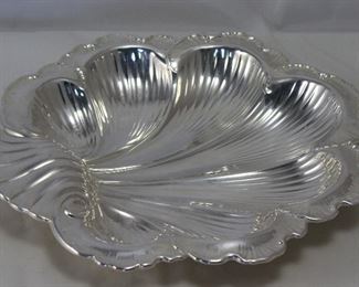 Gorham Silverplate 12” clam shell serving bowl 