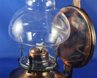 Vintage Copper Tint Wall Oil Lamp with Heat Shield