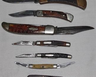 Collection of knives: Case, Buck, Schrade, Barlow, etc.