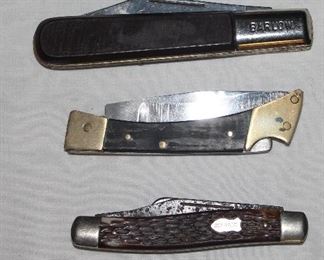 Collection of knives: Case, Buck, Schrade, Barlow, etc.