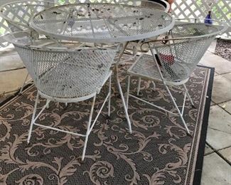 Metal Patio set with Club chairs