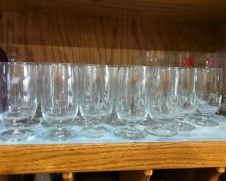 Large set of vintage United Airline Wine glasses