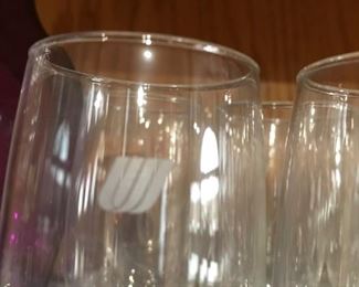 Large set of vintage United Airline Wine glasses