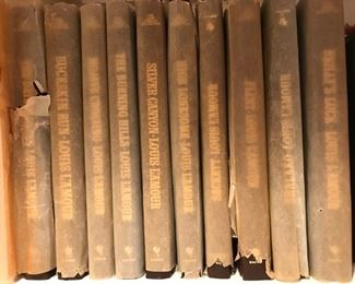 The Louis L'amour Collection of Western Novels.  10 brown leather bound books