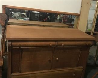 Vintage Buffet Cabinet and Vintage Mirror