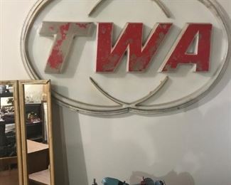 Large vintage TWA wall sign